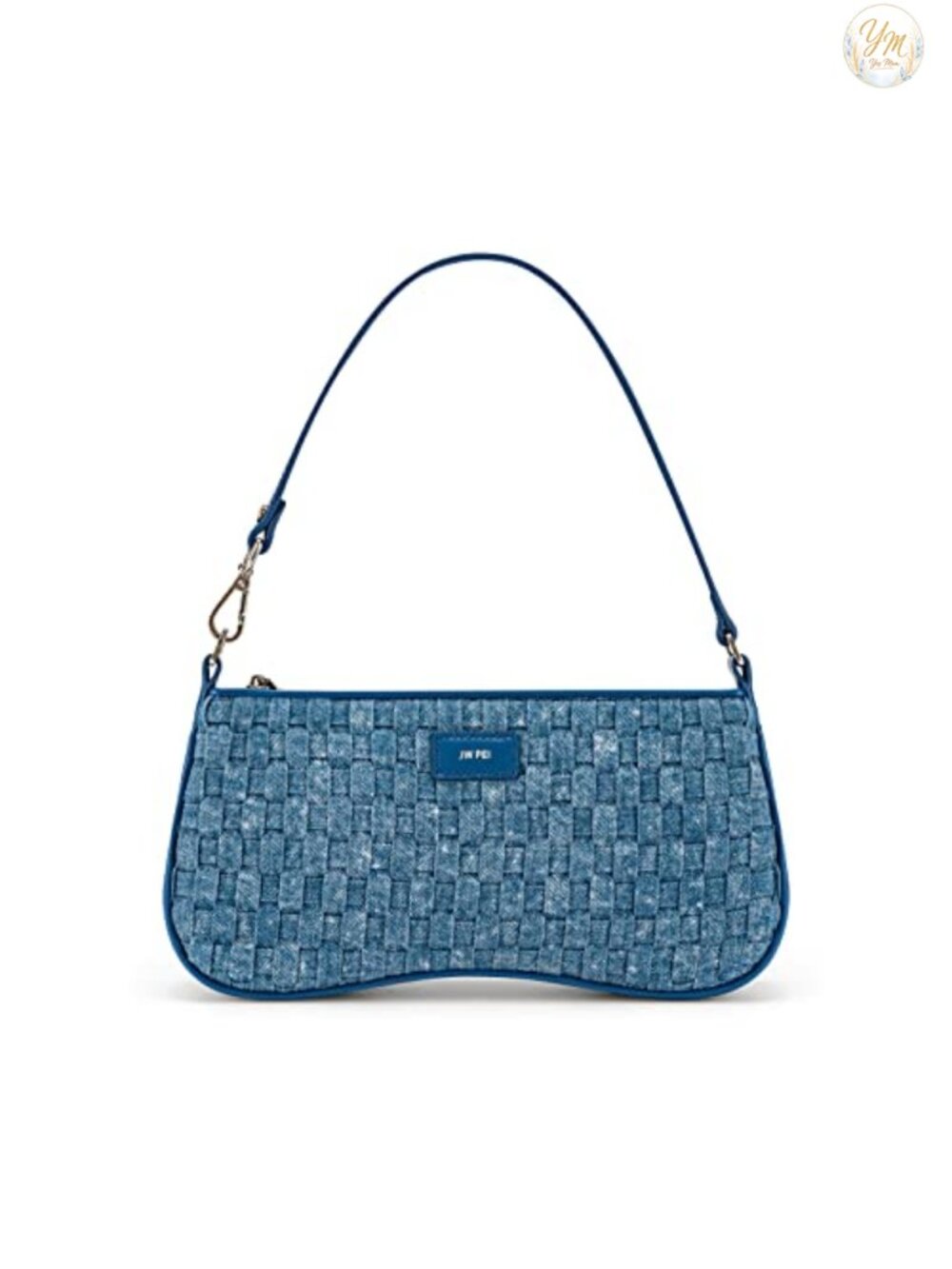Vegan Leather Shoulder Handbag with Zip Closure, Baguette